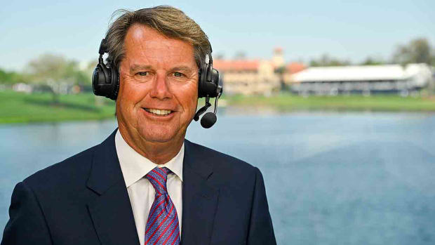 Paul Azinger poses for a photo during the NBC/Golf Channel Broadcast during the 2023 Players Championship at Stadium Course at TPC Sawgrass in Ponte Vedra Beach, Fla.